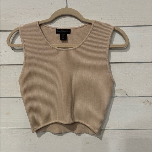 House of Harlow 1960 Tan Ribbed Crop Tank Top - Picture 6 of 9